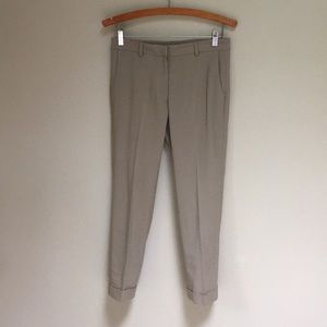 THEORY  Khaki Cuffed Ankle Pants Size 4